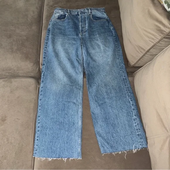 BOYISH Blue Flare Wide Leg Jeans with High Rise